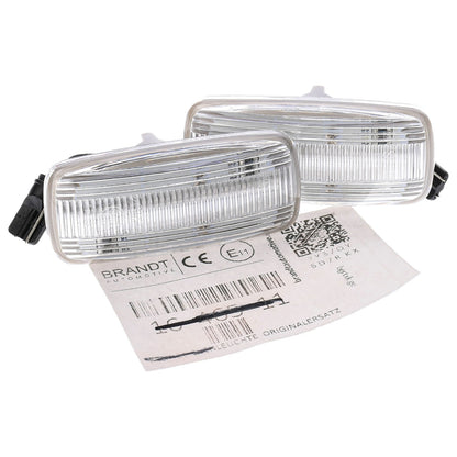 BRANDT Seitenblinker Set LED Kotflügel Blinker + Kabel Weiss passend für Audi A2 Allroad C5 4B A3 S3 8L A4 B5 S4 RS4 8D TT 8N A6 S6 C5 RS6 4B A8 S8 D2 Blinkleuchten