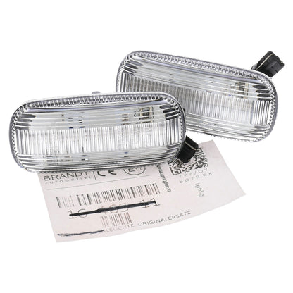 BRANDT Seitenblinker Set LED Kotflügel Blinker + Kabel Weiss passend für Audi A3 S3 8P 03-13 A4 S4 RS4 B6 B7 8E 8H 01-09 A6 S6 RS6 C6 4F 04-11 Blinkleuchten