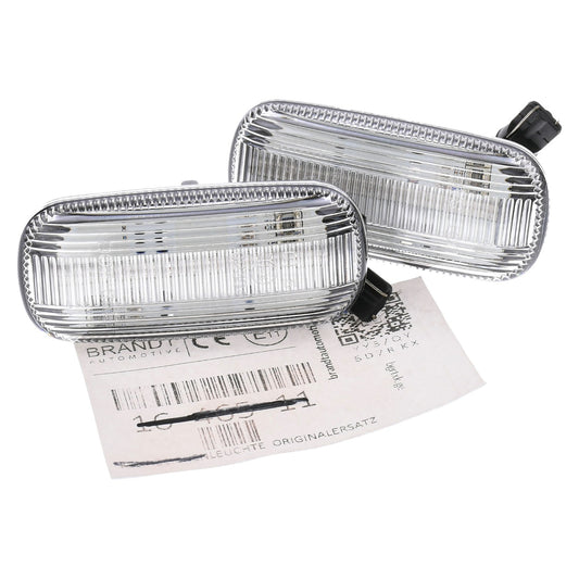BRANDT Seitenblinker Set LED Kotflügel Blinker + Kabel Weiss passend für Audi A3 S3 8P 03-13 A4 S4 RS4 B6 B7 8E 8H 01-09 A6 S6 RS6 C6 4F 04-11 Blinkleuchten