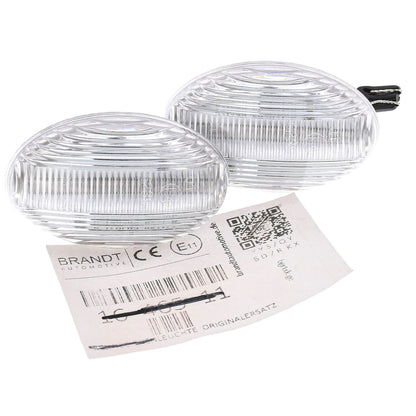 BRANDT Seitenblinker Set LED Kotflügel Blinker + Kabel Weiss passend für Mercedes Benz A-Klasse W168 V168 Citan W415 Vito Viano W639 V639 W447 V447 Smart Fortwo 450 Roadster 452 Blinkleuchten