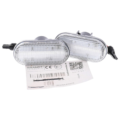 BRANDT Seitenblinker Set LED Kotflügel Blinker + Kabel Weiss passend für Smart Fortwo 453 Nissan Interstar X70 Kubistar X76 Primastar X83 Opel Vivaro A Movano A Blinkleuchten