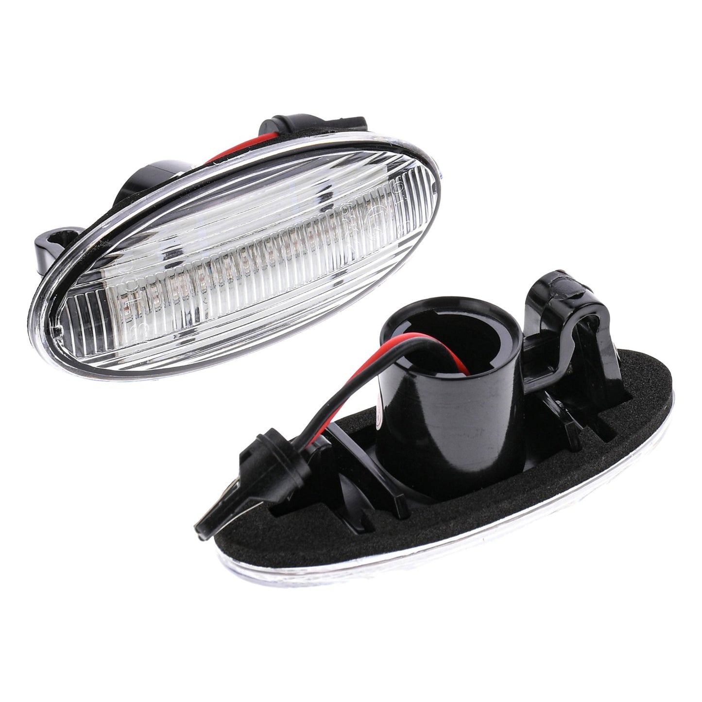 BRANDT Seitenblinker Set LED Kotflügel Blinker + Kabel Weiss passend für Nissan Cube III Z12 Juke I F15 Leaf I ZE0 Micra IV K13 Note I E11 Qashqai I J10 X-Trail II T31 NV200 Evalia M20 Blinkleuchten