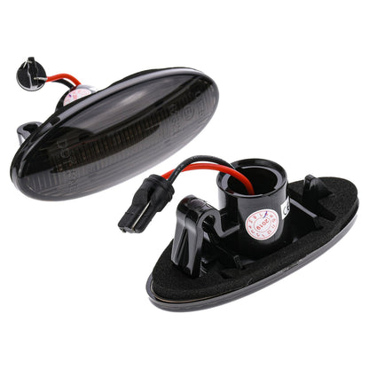 BRANDT Seitenblinker Set LED Kotflügel Blinker + Kabel Schwarz passend für Renault Koleos I Pre-LCI 08-11 Smart Forfour II W453 14-18 Blinkleuchten