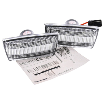 BRANDT Seitenblinker Set LED Kotflügel Blinker + Kabel Weiss passend für Opel Adam Astra H J Sports Tourer Corsa D E Insignia A Meriva B Zafira B Chevrolet Aveo II T300 Cruze I J300 Blinkleuchten