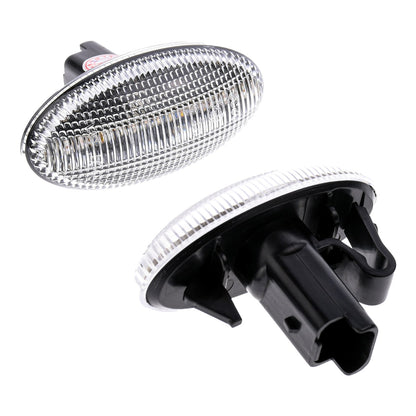 BRANDT Seitenblinker Set LED Kotflügel Blinker + Kabel Weiss passend für Citroen C1 I C2 I JM C3 I FC C5 I DC DE XSARA I II N1 Toyota Aygo I II AB10 AB40 Blinkleuchten