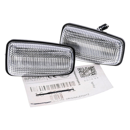 BRANDT Seitenblinker Set LED Kotflügel Blinker + Kabel Weiss passend für Citroen Saxo I ZX I Xsara I II Jumpy I Xantia I II Berlingo I Evasion I Synergie Lancia Zeta Blinkleuchten