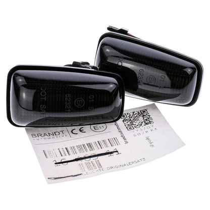 BRANDT Seitenblinker Set LED Kotflügel Blinker + Kabel Schwarz passend für Citroen Saxo I ZX I Xsara I II Jumpy I Xantia I II Berlingo I Evasion I Synergie Lancia Zeta Blinkleuchten