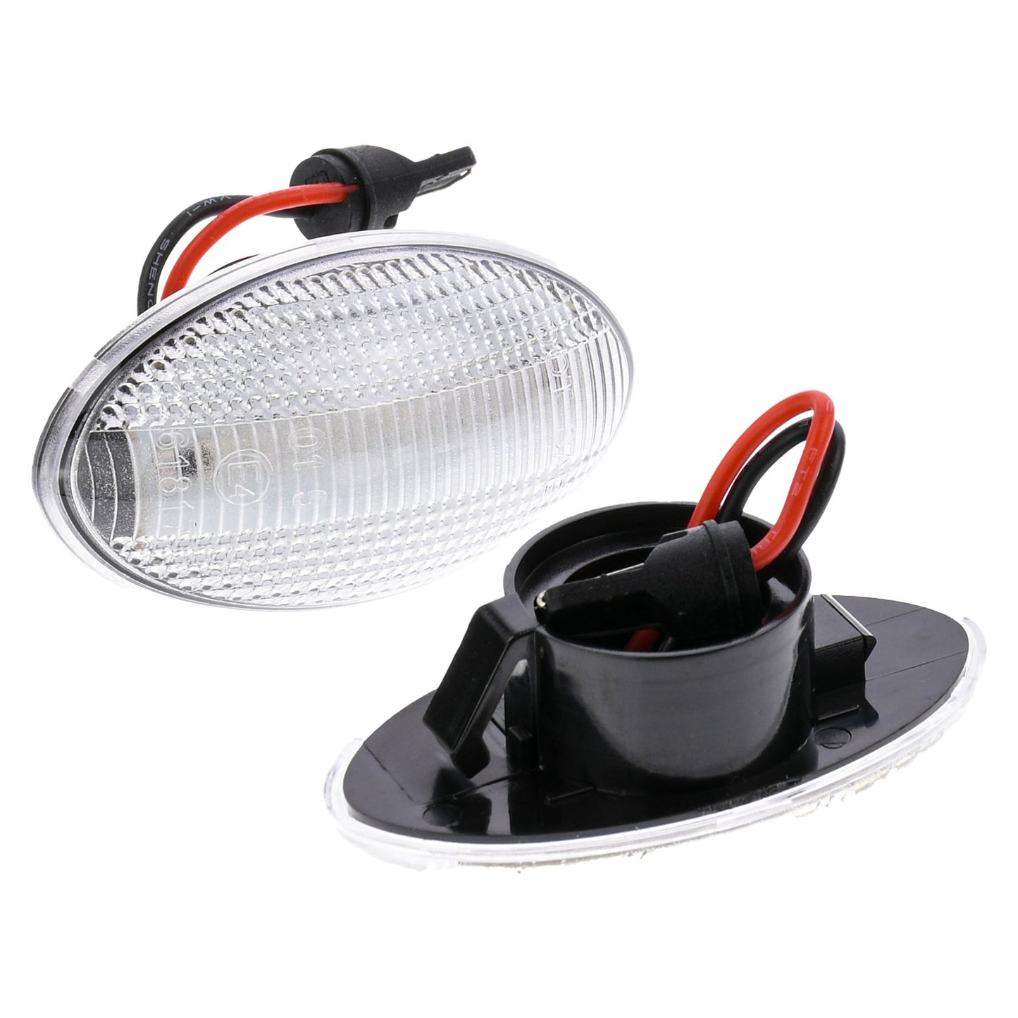 BRANDT Seitenblinker Set LED Kotflügel Blinker + Kabel Weiss passend für Mini Clubman R55 Hatch R56 Cabrio R57 Coupe R58 Roadster R59 Countryman R60 Blinkleuchten