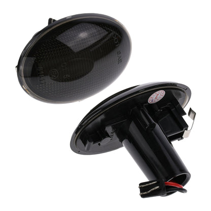 BRANDT Seitenblinker Set LED Blinker + Kabel Schwarz passend für Mini Cabrio R57 Clubman R55 Hatch R56 Roadster R59 Coupe R58 Blinkleuchten