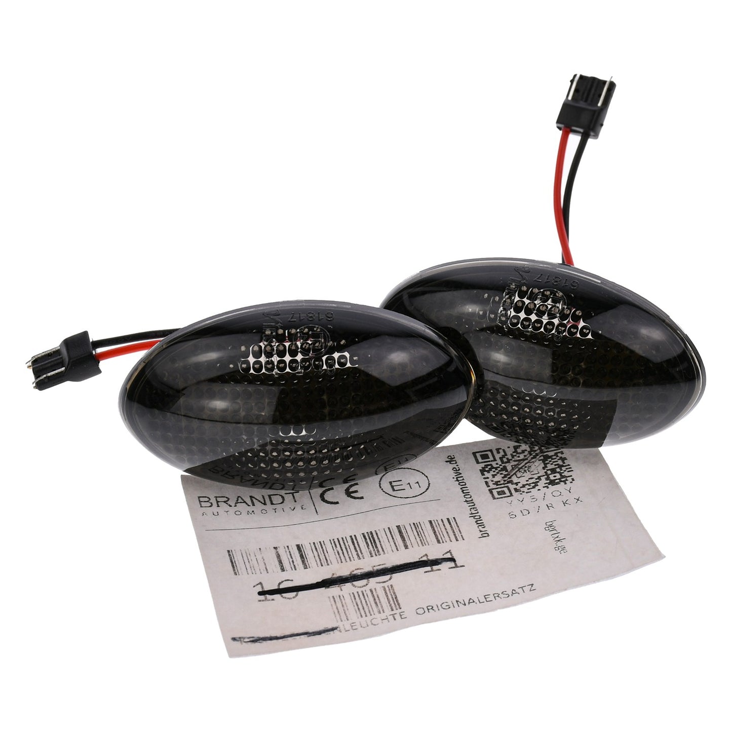 BRANDT Seitenblinker Set LED Kotflügel Blinker + Kabel Schwarz getönt passend für Mini One Cooper R50 Cooper S R53 Cabrio R52 01-08 Blinkleuchten