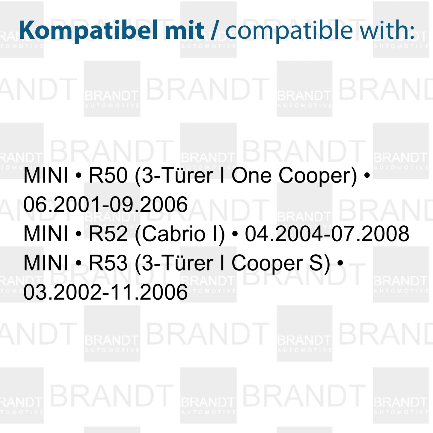 BRANDT Seitenblinker Set LED Kotflügel Blinker + Kabel Schwarz getönt passend für Mini One Cooper R50 Cooper S R53 Cabrio R52 01-08 Blinkleuchten