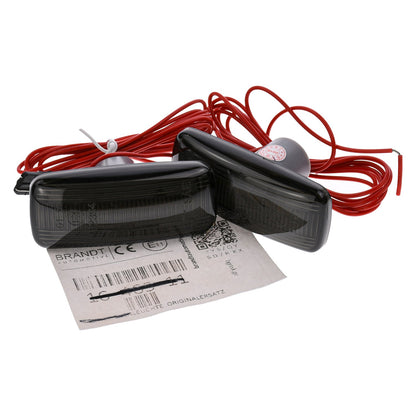 BRANDT Seitenblinker Set LED Kotflügel Blinker + Kabel Schwarz passend für Chrysler 200 II UF Sebring III JS 300C I SRT-8 LX LE Touring Town & Country V RT Grand Voyager V RT Blinkleuchten