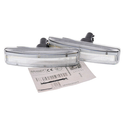 BRANDT Seitenblinker Set LED Kotflügel Blinker Weiss passend für Land Rover Defender I II 90 110 130 Discovery III IV L319 Range Rover II P38A Sport I L320 III Vogue L322 Blinkleuchten