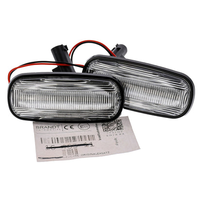 BRANDT Seitenblinker Set LED Kotflügel Blinker + Kabel Weiss passend für Land Rover Defender I Td5 Puma L316 Discovery II L318 Freelander I L314 MG ZS ZT ZT-T Rover 45 75 Blinkleuchten