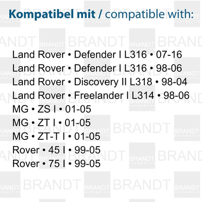 BRANDT Seitenblinker Set LED Kotflügel Blinker + Kabel Gelb passend für Land Rover Defender I Td5 Puma L316 Discovery II L318 Freelander I L314 MG ZS ZT ZT-T Rover 45 75 Blinkleuchten