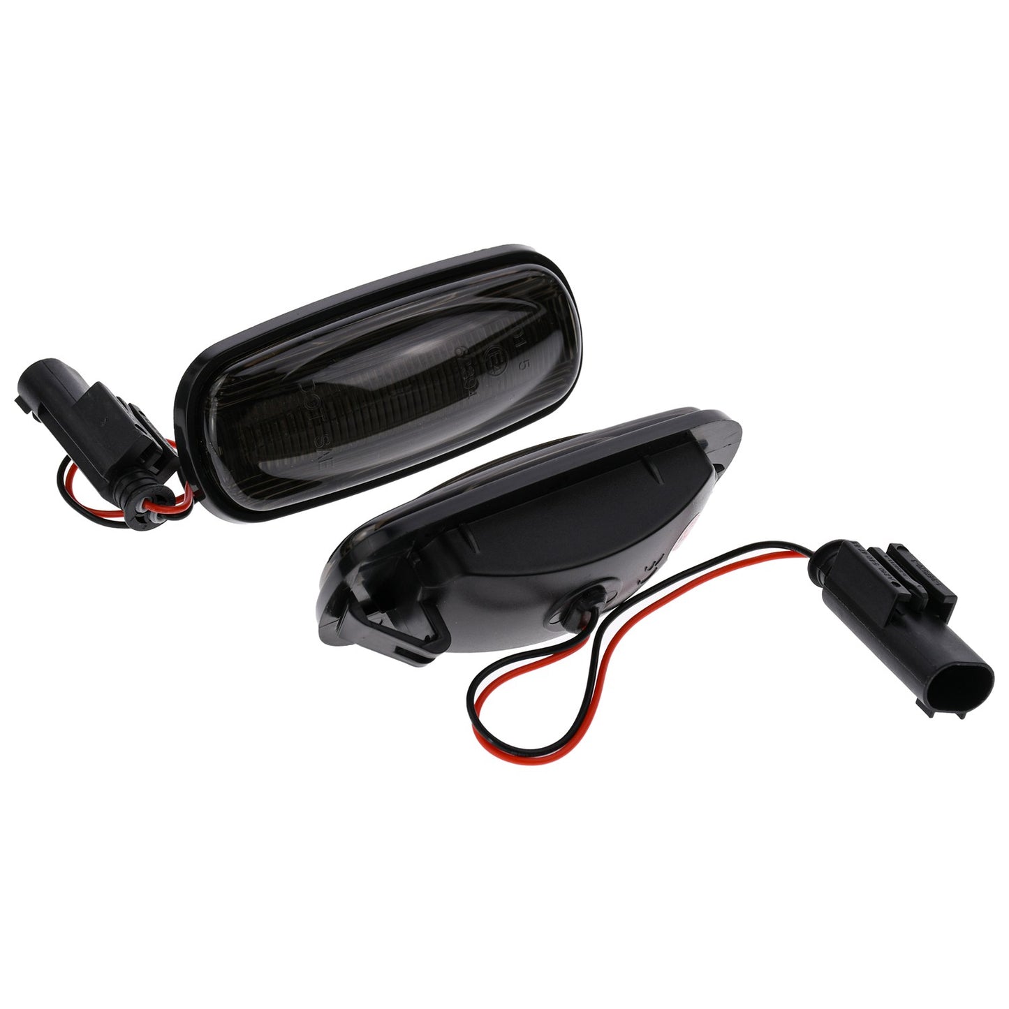 BRANDT Seitenblinker Set LED Kotflügel Blinker + Kabel Schwarz passend für Land Rover Defender I Td5 Puma L316 Discovery II L318 Freelander I L314 MG ZS ZT ZT-T Rover 45 75 Blinkleuchten