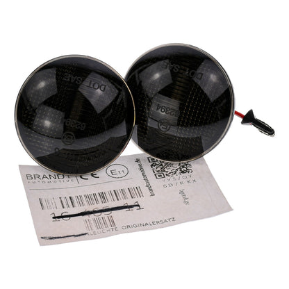BRANDT Seitenblinker Set LED Kotflügel Blinker + Kabel Schwarz passend für Land Rover Range Rover III LM322 L322 02-12 Blinkleuchten