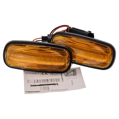 BRANDT Seitenblinker Set LED Kotflügel Blinker + Kabel Gelb passend für Land Rover Defender I Td5 Puma L316 Discovery II L318 Freelander I L314 MG ZS ZT ZT-T Rover 45 75 Blinkleuchten