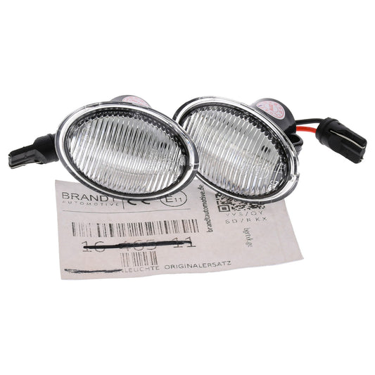 BRANDT Seitenblinker Set LED Kotflügel Blinker + Kabel Weiss passend für Fiat 500 I 500C 500L 312 Abarth 595 695 Alfa Romeo 4C Lancia Ypsilon II 843 Ford Ka II RU8 Blinkleuchten