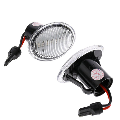 BRANDT Seitenblinker Set LED Kotflügel Blinker + Kabel Weiss passend für Fiat 500 I 500C 500L 312 Abarth 595 695 Alfa Romeo 4C Lancia Ypsilon II 843 Ford Ka II RU8 Blinkleuchten