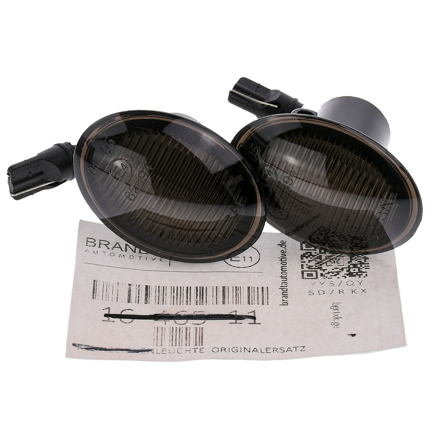 BRANDT Seitenblinker Set LED Kotflügel Blinker + Kabel Schwarz passend für Fiat 500 I 500C 500L 312 Abarth 595 695 Alfa Romeo 4C Lancia Ypsilon II 843 Ford Ka II RU8 Blinkleuchten