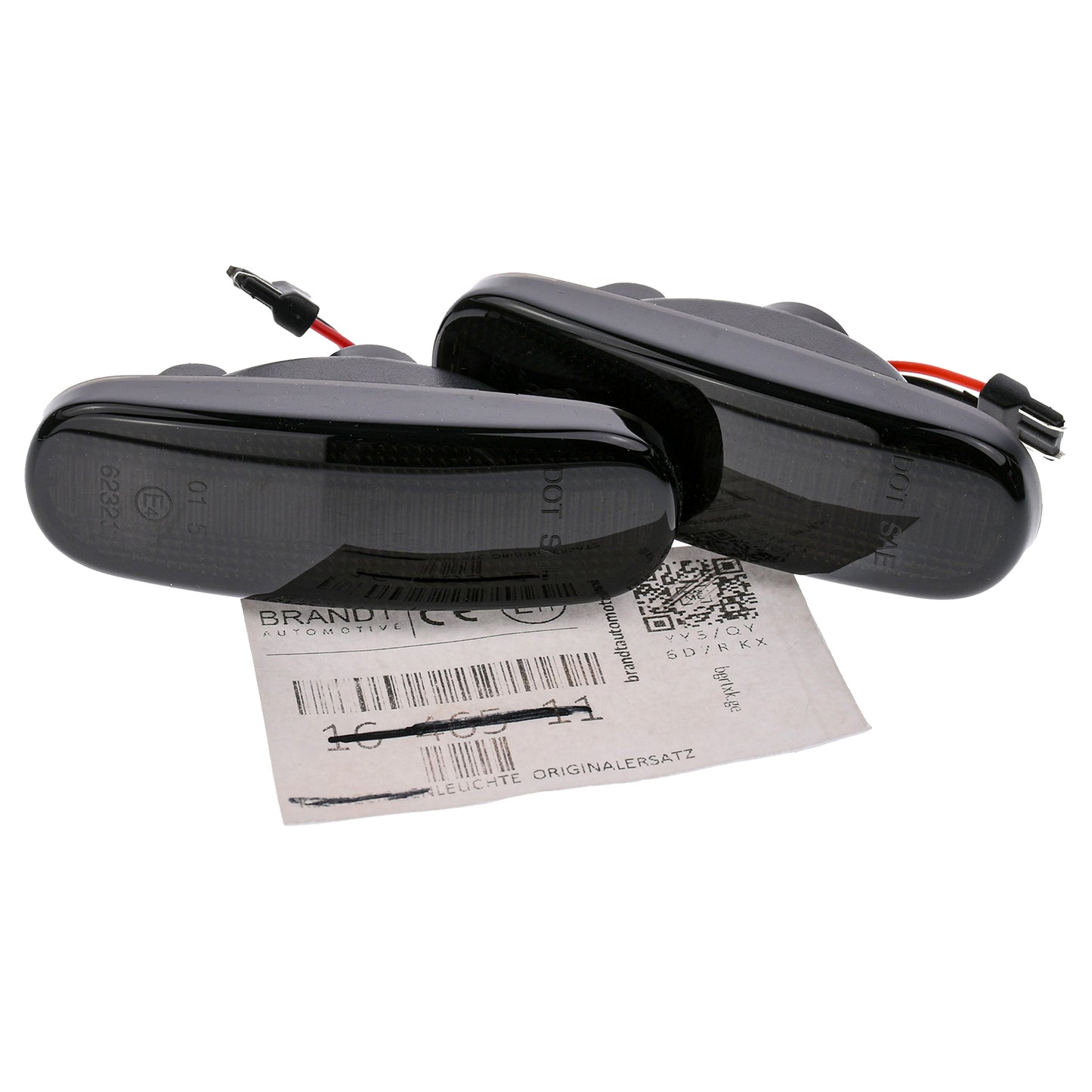 BRANDT Seitenblinker Set LED Kotflügel Blinker + Kabel Schwarz passend für Citroen Nemo I Peugeot Bipper Tepee I Lancia Musa I 350 04-12 Blinkleuchten