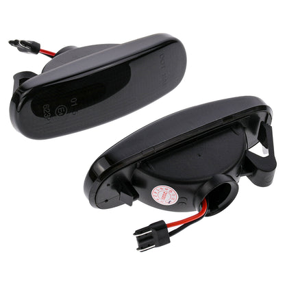 BRANDT Seitenblinker Set LED Kotflügel Blinker + Kabel Schwarz passend für Citroen Nemo I Peugeot Bipper Tepee I Lancia Musa I 350 04-12 Blinkleuchten