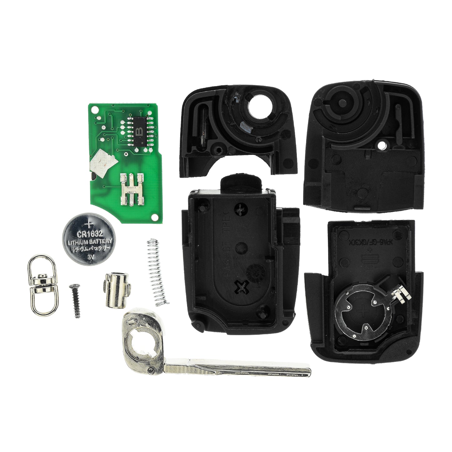 MT-KEY 2 Tasten Funkschlüssel ID48 434MHZ kompatibel mit Skoda Octavia I Fabia VW Beetle Polo 6N Passat B5 Golf 4 1J 433MHZ Autoschlüssel 1J0959753A