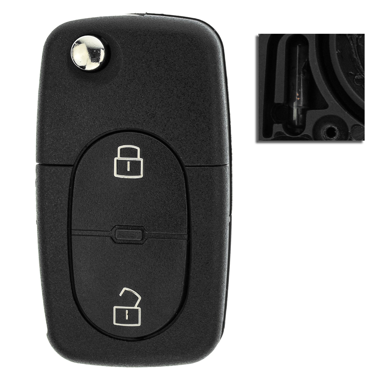 MT-KEY 2 Tasten Funkschlüssel ID48 434MHZ kompatibel mit Skoda Octavia I Fabia VW Beetle Polo 6N Passat B5 Golf 4 1J 433MHZ Autoschlüssel 1J0959753A