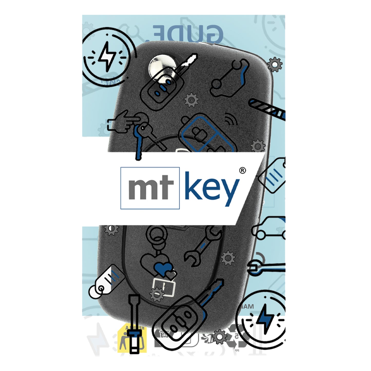 MT-KEY 2 Tasten Funkschlüssel ID48 434MHZ kompatibel mit Skoda Octavia I Fabia VW Beetle Polo 6N Passat B5 Golf 4 1J 433MHZ Autoschlüssel 1J0959753A