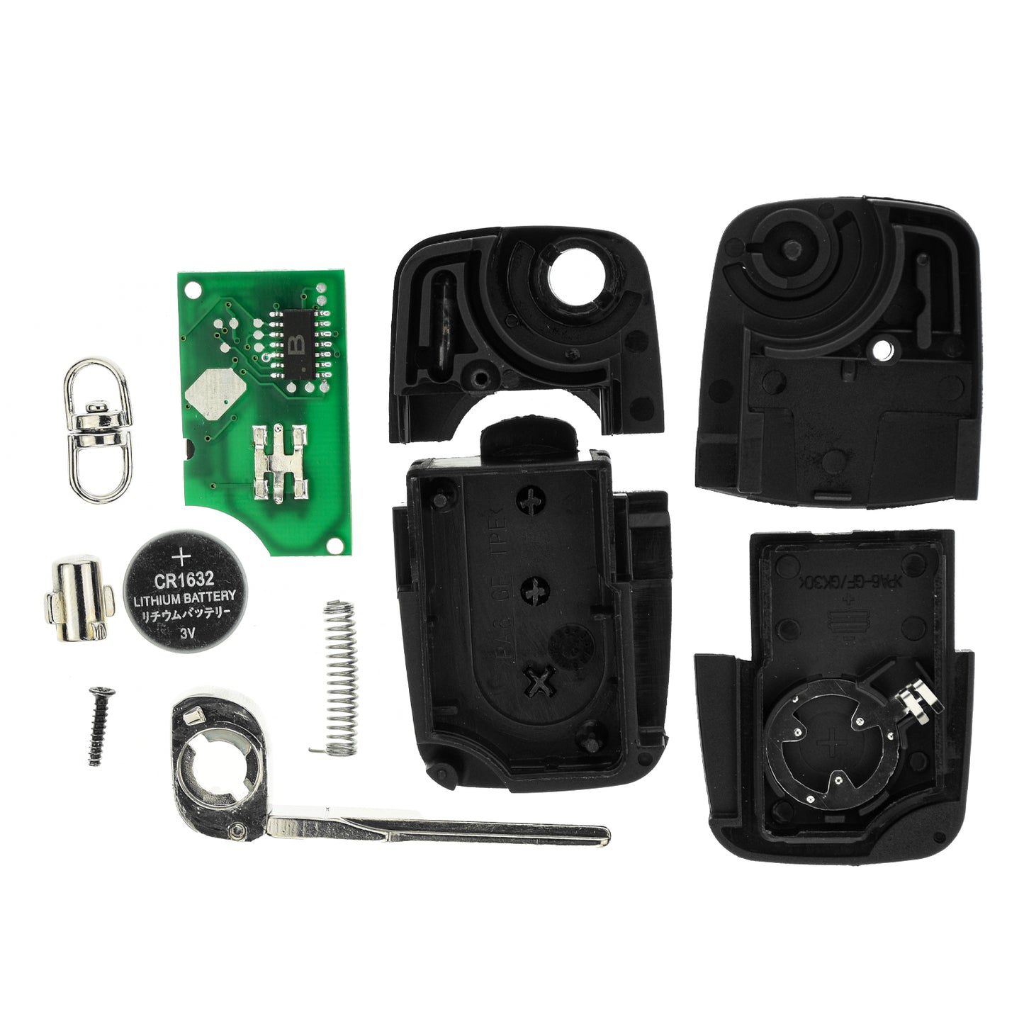 MT-KEY 3 Tasten Funkschlüssel 434MHZ kompatibel mit Skoda Octavia I Fabia I Seat Leon I Toledo II VW Golf 4 Passat B5 Polo 6N Beetle 9C Autoschlüssel