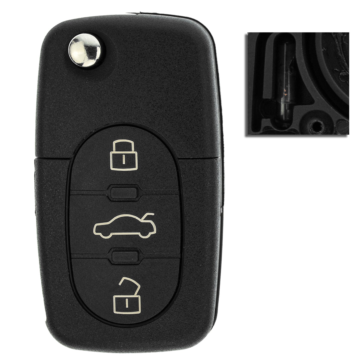 MT-KEY 3 Tasten Funkschlüssel 434MHZ kompatibel mit Skoda Octavia I Fabia I Seat Leon I Toledo II VW Golf 4 Passat B5 Polo 6N Beetle 9C Autoschlüssel