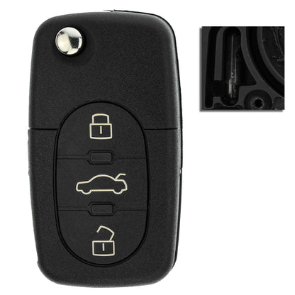 MT-KEY 3 Tasten Funkschlüssel 434MHZ kompatibel mit Skoda Octavia I Fabia I Seat Leon I Toledo II VW Golf 4 Passat B5 Polo 6N Beetle 9C Autoschlüssel