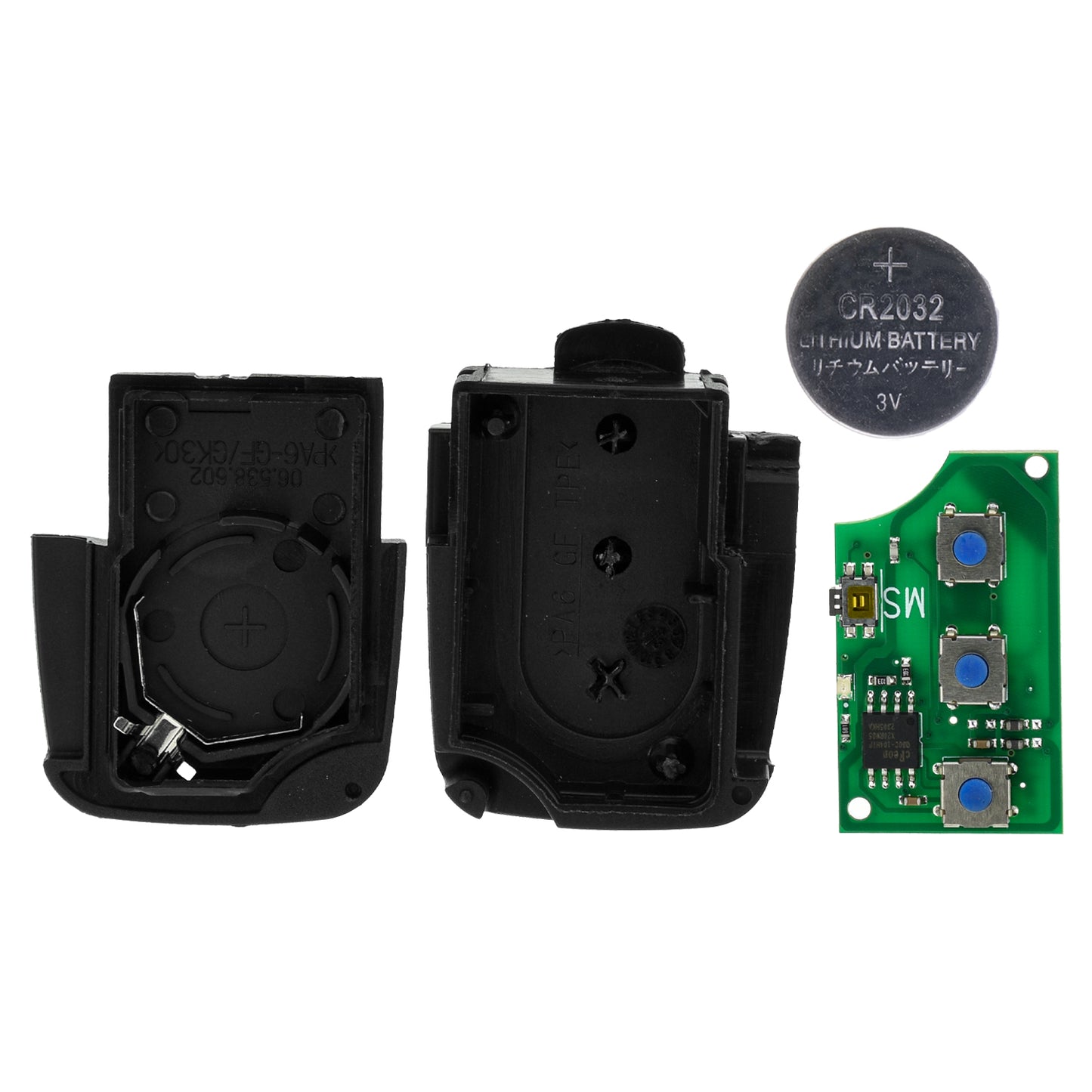 MT-KEY Funk Schlüssel Fernbedienung Sender 434MHZ kompatibel mit  VW Beetle 9C Passat B5 Golf IV Bora 1 J Polo 9N 433MHZ 1J0959753B Klappschlüssel