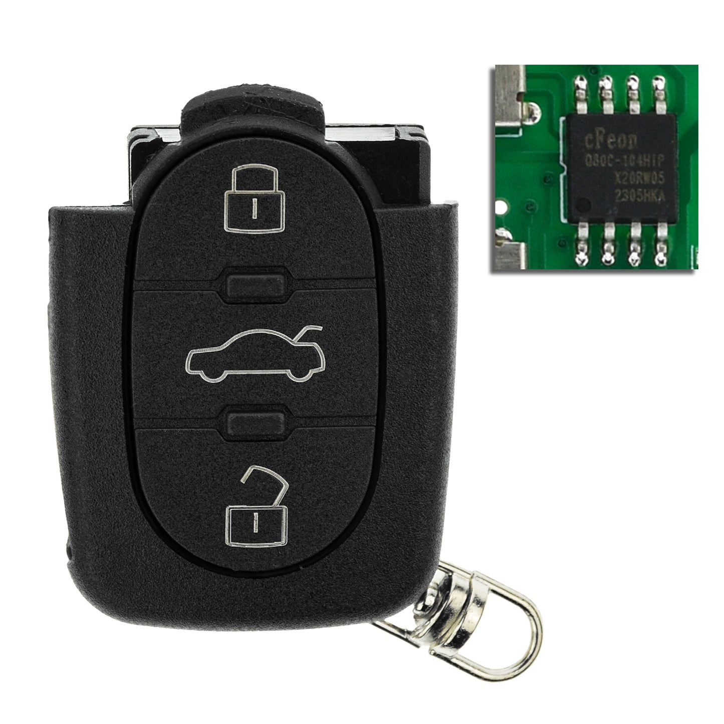 MT-KEY Funk Schlüssel Fernbedienung Sender 434MHZ kompatibel mit  VW Beetle 9C Passat B5 Golf IV Bora 1 J Polo 9N 433MHZ 1J0959753B Klappschlüssel