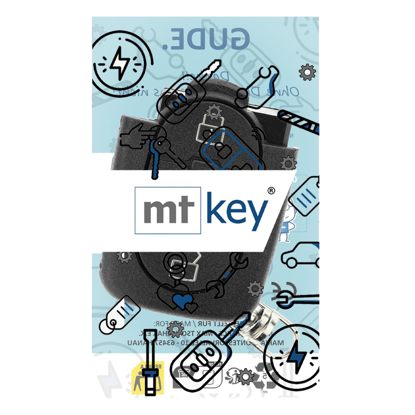 MT-KEY Funk Schlüssel Fernbedienung Sender 434MHZ kompatibel mit  VW Beetle 9C Passat B5 Golf IV Bora 1 J Polo 9N 433MHZ 1J0959753B Klappschlüssel