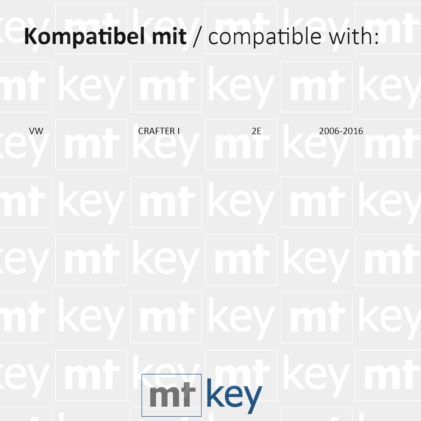 MT-KEY Funk Schlüssel Fernbedienung Sender 434MHZ kompatibel mit VW Crafter I 2E 2006-2016 433MHZ 2EO959753A Klappschlüssel
