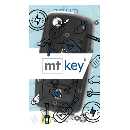 MT-KEY 3 Tasten Funkschlüssel Auto Klapp Schlüssel 434MHZ kompatibel mit VW Touran Beetle Caddy Eos Golf 6 Polo 5 UP! Seat Leon II Mii Skoda Yeti