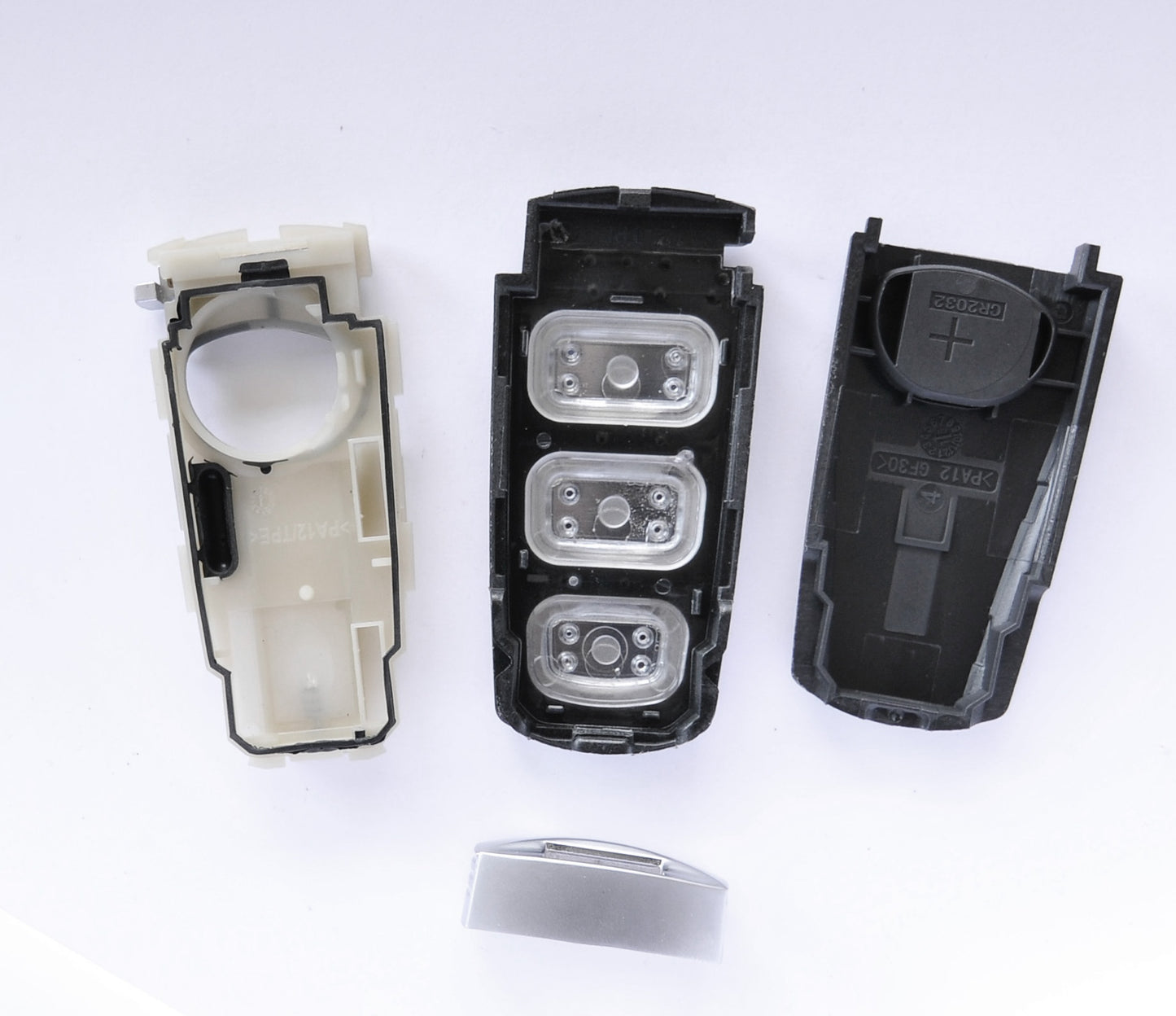 Auto Schlüssel Funk Fernbedienung 1x Smartkey Gehäuse + 1x Notschlüssel Kunststoff Rohling kompatibel mit VW Passat