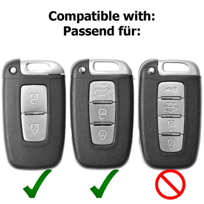 Auto Schlüssel Kunststoff Hülle ABS Plastik Schutz Cover Weiß kompatibel mit Hyundai i10 i20 ix35 Kia Ceed Soul Sportage KEYLESS SMARTKEY