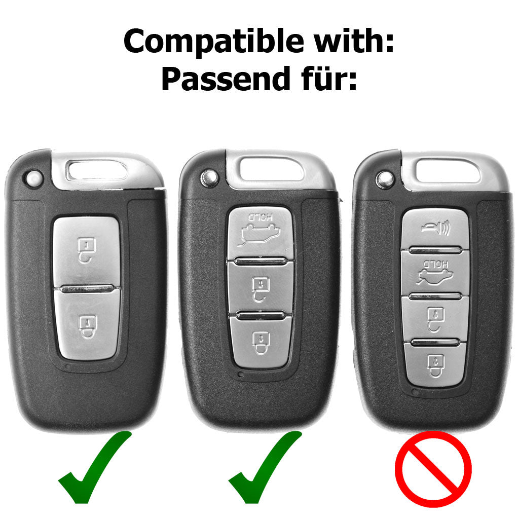 Auto Schlüssel Kunststoff Hülle ABS Plastik Schutz Cover Blau kompatibel mit Hyundai i10 i20 ix35 Kia Ceed Soul Sportage KEYLESS SMARTKEY