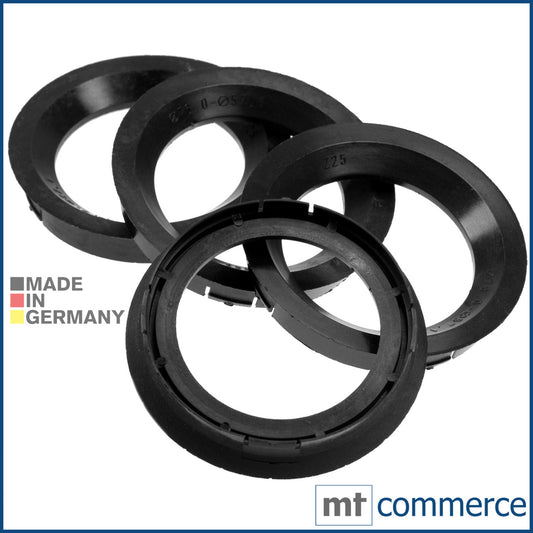 4X Zentrierringe 76,0 x 57,1 mm schwarz Felgen Ringe Made in Germany